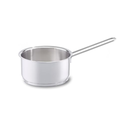 Fissler Häppchen / Edelstahl-Stielkasserolle (Ø 12 cm, 0,5 Liter) deckellos, unbeschichtet - Induktion, Silber