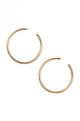 BESTOW Designer Gold and Silver Hoop Earrings for Women: 18K