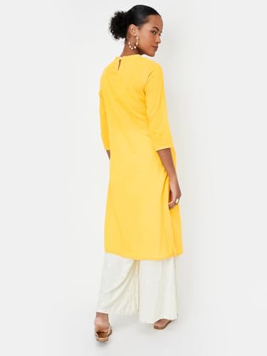 Image of Max Women's Cotton Blend Regular Fit Casual Kurta
