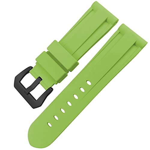 Bracelet de montre caoutchouc 24mm vert noir idéal pour le sport et le quotidien