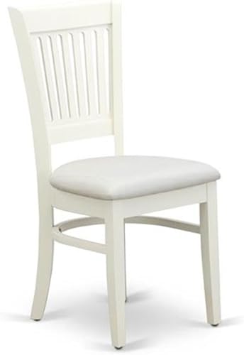 Miniatura 4 de East West Furniture VAC-LWH-C Vancouver Sillas de Comedor - Sillas de Madera Tapizadas en Tela de Lino, Juego de 2, Blanco Lino