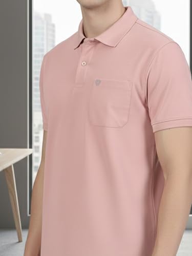Image of Lux Cozi Men's Cotton Blend Polo T-Shirt with Chest Pocket | Collar T-Shirts for Men | Half Sleeves | Plain - Regular Fit (Pack of 2)