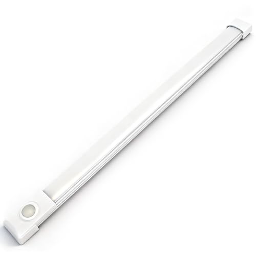 D-lite - Reglette LED de 12 V 30 cm para camping coche, luz regulable blanca cálida 3000 K, IP44, ultraplana, iluminación interior debajo del mueble para caravana, furgoneta, barco