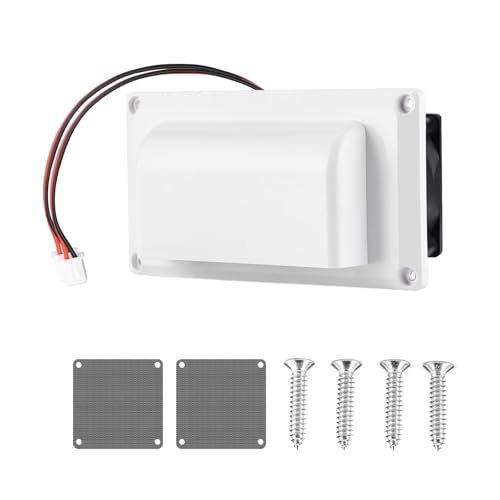 Ronyaoko Side Vent Fan,Ventilation Exhaust Fan,12V RV Side Air Vent Fan, Modified Accessories Extractor Fan, for Motorhome, Caravan, Trailer, Small space inside Ventilation (White)