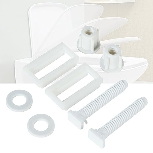 Image of MLD Soft CloseToilet Seat Hinge Bolts soft Close Screw Fixing Fitting Kit Nut bolt Toilet Seat Cover Repair bottom installation Tool Kit Set BOL4043 (1 Pair,White, Plastic)