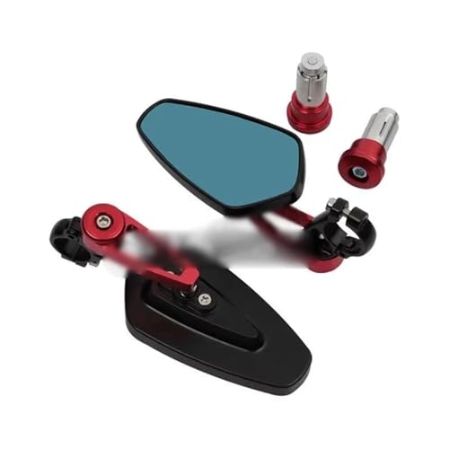 Espejos retrovisores de motocicleta rojos para manillar de Kawasaki Z900 y Z650