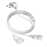 Cavo di prolunga da 3 m, spina piatta, 2 in 1, cavo di alimentazione, adattatore piatto, angolato, spina europea di tipo C, 250 V/2,5 A, 1 mm²/0,75 mm², per TV PC computer monitor