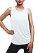 Mippo Womens Workout Yoga Tops Open Back Shirts Athletic Tank Tops Gym Exercise Cute Work Out Clothes for Women White S