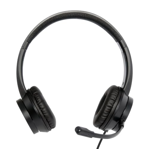 Vultech Cuffie Headset On Ear HS-03 Usb Nere Con Microfono Su Archetto Regolabile Per Pc Con Controller Volume E Muto, Per Ufficio, Computer, Portatile, Laptop, Macbook, Teams, Skype, Zoom - 2