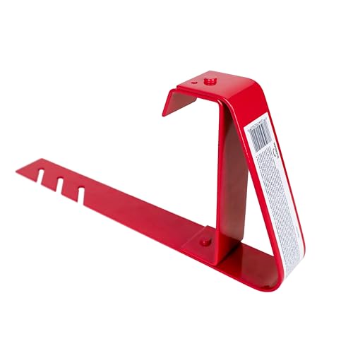 Image of Guardian 2502 Fixed Heavy Duty Roofing Bracket for 18 to 27 Degree Roof Pitch 6 Inch by 90-Degree Fixed Angle Platform Powder Coated Red OSHA Compliant