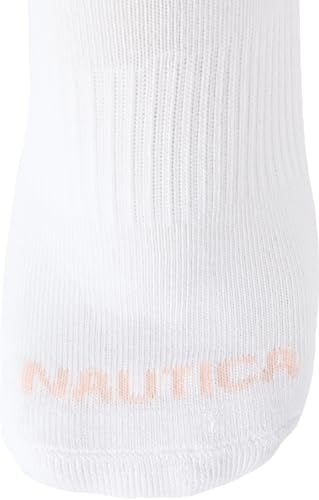 Image of Nautica Womens High Quarter Socks Moisture Wicking Cushioned Socks, 6 Pack | Dri-Motion Moisture Wicking Stretch Fabric, Cushioned Key Areas, Reinforced Heel and Toe, High Quarter Cut, Shoe Size 4-10