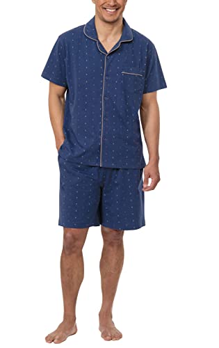 PajamaGram Mens Short Pajamas Set - Mens Pajamas Set Cotton, 100% Cotton