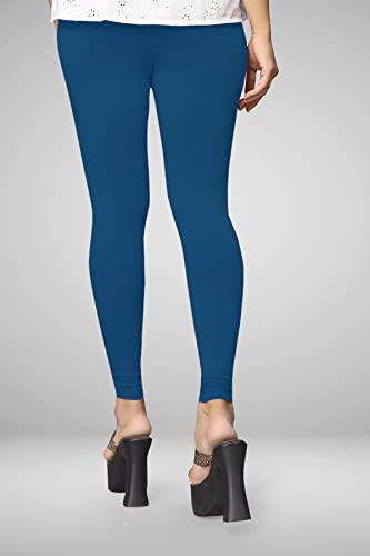 Image of Women's Cotton Skinny Leggings with Ankle Length Solid Pattern Mid Rise and Elastic Closure | Cotton Skinny Leggings for Womens