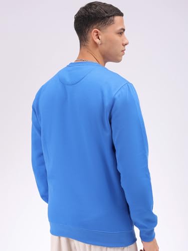 Image of The Indian Garage Co Men Regular Fit Solid Crew Neck Overhead Sweatshirt