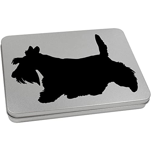 Azeeda 220mm 'Scottish Terrier Silhouette' Metal Hinged Tin/Storage Box (TT00196104)