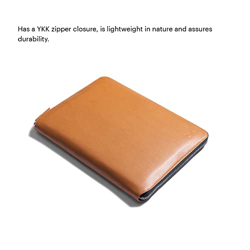 Image of DailyObjects Urbane Tech Folio - Tan, Gadget Organiser Tech Kit Bag For Laptops And Office Accesories, Vegan Faux Leather, Lightweight And Soft, Sensitive Material With Ykk Zipper - Boys