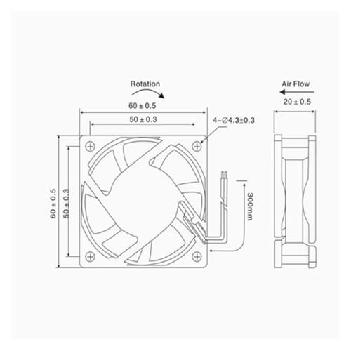 Ventilateur de refroidissement 6020 24V 2 broches pour boîtier PC