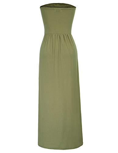 strapless maxi dress with pockets