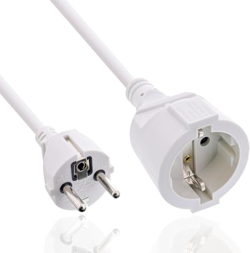 Extension Electrica 0,3M Prolongador Eléctrico 250 V, 16 A, 3680W - H05VV-F 3G1.5mm² Cable de Extensión, Protección táctil Mejorada-para Extender Alimentación de Dispositivos y Herramientas Eléctricas