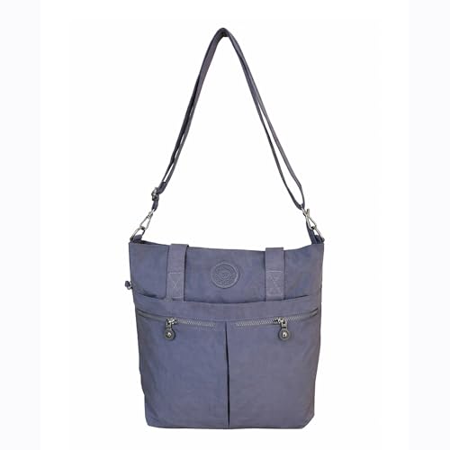 Image of CHIBAO Polyester Dual Handles Tote Bag for Women & Men | Large Capacity Multipurpose Shoulder Bag | Stylish Everyday Office, College, Travel & Shopping Handbag with Multiple Pockets Black