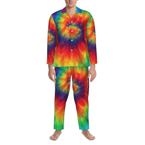 Pyjama à manches longues pour homme ensemble tie dye hippies
