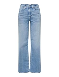 ONLY Damen Onlmadison Blush Hw Wide DNM Cro371 Noos, Light Blue Denim, XL / 30L