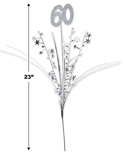 Beistle 6 Piece Glittered 60Th Star Sprays For Birthday Parties And Anniversary Celebrations – Onion Grass Metallic Plastic Pick Decorations #TOP2