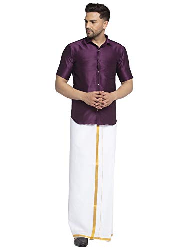 Image of SAIFOO Men's Classic Silk Ethnic Shirt.
