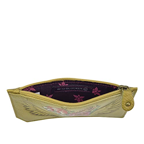 Anuschka Women's Original Hand-Painted Genuine Leather RFID Blocking Card Case with Coin Pouch3