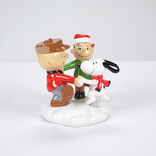 Department 56 6013661 Peanuts Village Accessories Charlie Linus And Snoopy A Trio Of Besties Figurine thumb #1