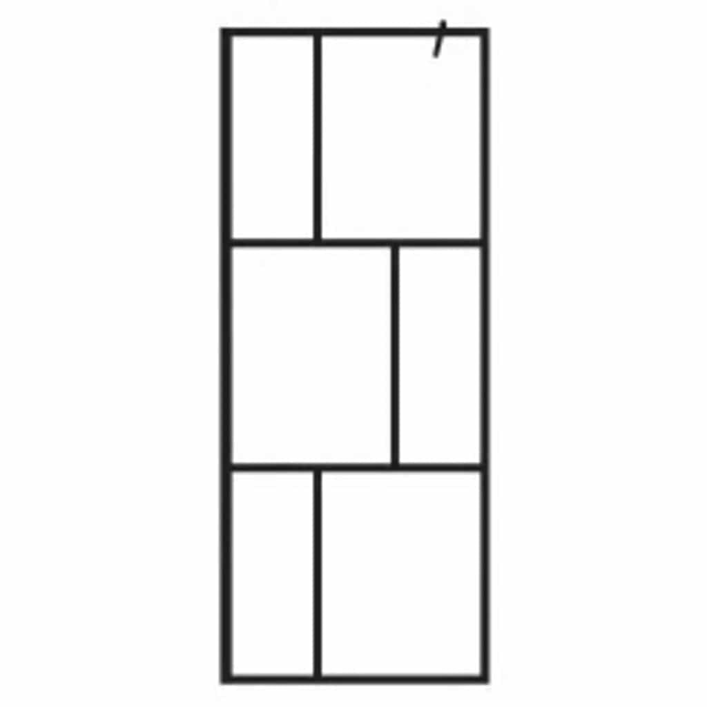 vidaXL - Pared de ducha a ras de suelo de pared de ducha baño interior de cristal templado negro 80x195 cm