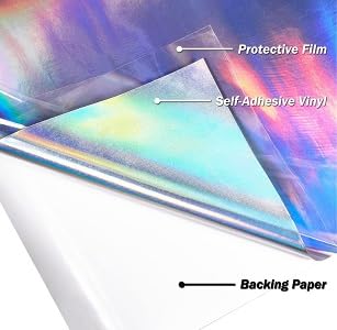 Image of WALLMATE Vinyl Car Wrap Sticker Air Release Bubble Free Rainbow Sticker Wrap Sheet (15X220 Inch, Rainbow Wrap Sheet)