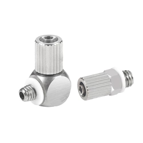 Conector de cilindro de aire M5-4, codo recto de acero inoxidable 304 para tubo de PU de 4 mm 6