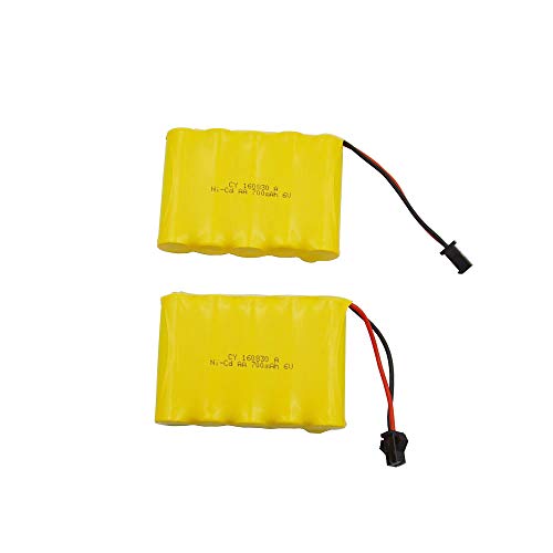 Blomiky 2 Pack 6.0V 700Mah Ni-Cd Rechargeable Aa Battery Pack Sm 2P Plug For Rc Cars Truck Cars 6V 700Mah Yellow 2 #TOP6