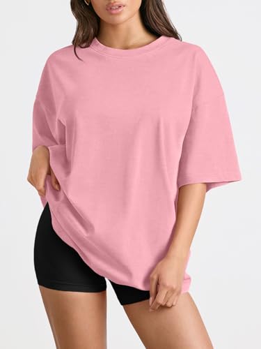 Image of Trendy Queen Womens Oversized T-Shirts Short Sleeves Workout Tops | Casual Summer Gym Tees Plus Size Fashion Clothes 2026