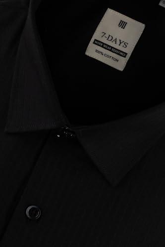 Image of 7-DAYS Premium Men's Formal Shirts - Cotton, Self-Design, Full Sleeve, Regular Fit, with Pocket, Stylish Office Shirts for Men
