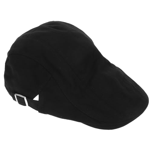VALICLUD Boinas Gorro Cocinero Gorros Cocinero Sombrero de Senderismo Sombrero de Pesca Vendedor de periódicos Sombreros Planos para Hombres Sombrero de Hombre de los años 20 algodón Black