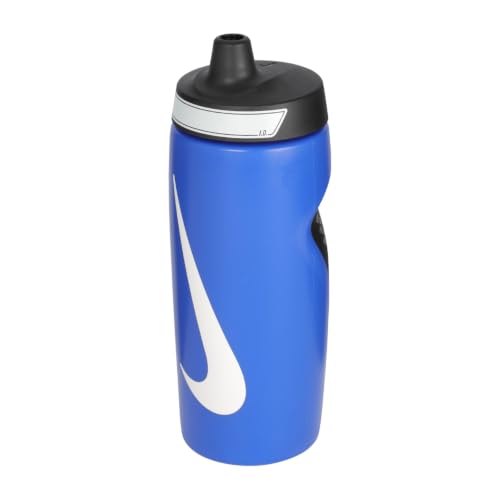 Image of Nike REFUEL Bottle Grip 18 OZ, Blue /Black /White, SQUEEZABLE Sipper Bottle 532 ml