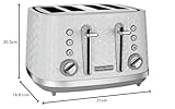 Morphy Richards Vector 4 Slice Toaster, High Gloss Geometric Design, Defrost and Reheat, Variable Width Slots, Removeable Crumb Tray, White, 248134 - Image 8