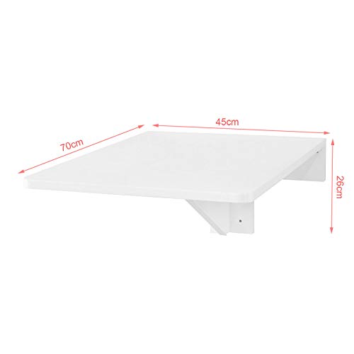 SoBuy FWT04-W Wandtafel - Bartafel - Klaptafel - Tafeltje - Statafel - Hout - Wit - Maat (bxl) 45 x 70 cm - Image 8