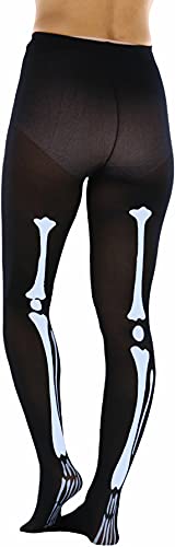Image of ToBeInStyle Women's Scary Skeleton Leg Bones Halloween Hosiery Tights & Thigh High Stockings