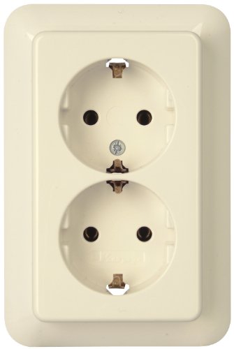 Kopp 945701088 Rivo Schutzkontakt-Steckdose 2-fach mit erhöhtem Berührungsschutz