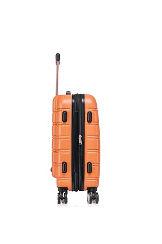 Image of Rockland Melbourne Hardside 2 Piece Expandable Spinner Wheel Luggage Set, Carry-On 20 inch and Tote 14 inch, Orange