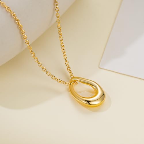 Gold Necklaces for Women 14K Gold Pendant Necklaces for Women Trendy Twist Clean Minimal and Effortlessly Stylish Cute Circle Pendant Necklace for Womens Adjustable in Length 18in3