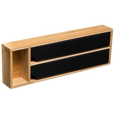Distributeur de Film en Bambou pour Aluminium ou Film Alimentaire, Coupe-Film, Support de Film, dévidoir de Film, 39,5 x 13,5 x 5,5 cm, système de Rangement pour tiroir/Fixation au Mur Cover