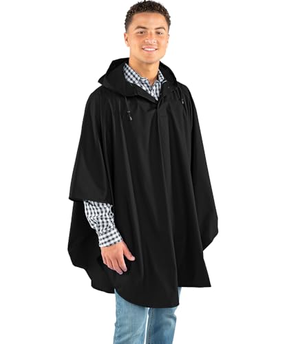 Charles River Apparel Unisex, Men's & Women's Pacific Poncho, Black, One Size