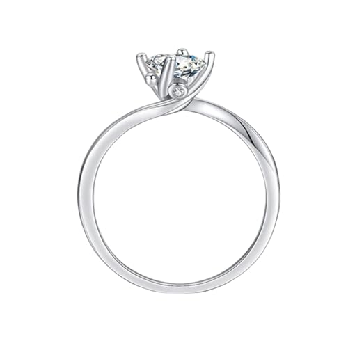 Bague fiançailles argent 925 et solitaire en zircone cubique pour femme