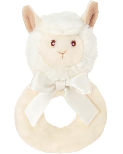 Image of Bearington Collection Baby Lil’ Alma, 5.5 Inch Plush Llama Stuffed Animal Soft Rattle