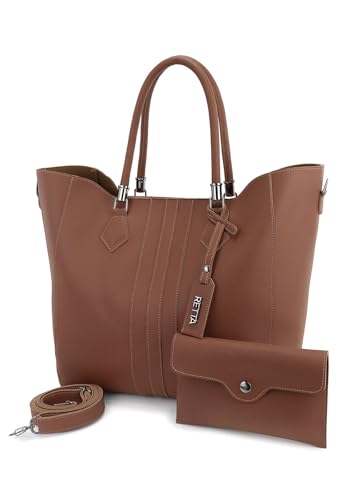 Bolsa feminina SacoGrandeFaculdade Trabalho RETTA (CARAMELO)