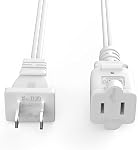 6 Pieds US 2 Cord d'extension de pince avec 2 Sorties - Câble blanc 125V 10A Cord d'alimentation homme à femme pour Nema 1-15p à 1-15r 6FT